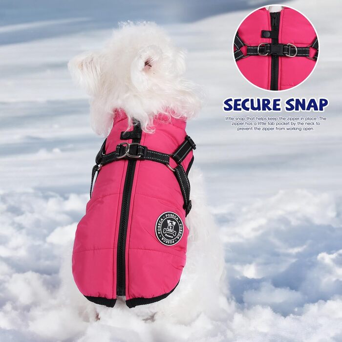Зимня куртка для собак - водонепроникний теплий халат для маленьких, середніх та великих собак (зелений, 5XL, рожевий)