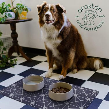 Croxton & Co. килимок для мисок собак, великий, водонепроникний, нековзний, легкий у догляді, для корму та води, 41,9x71,1 см
