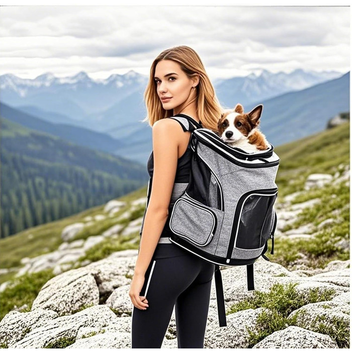 Розширюваний рюкзак-переноска для котів - переноска для тварин, схвалена авіакомпаніями, для маленьких котів та собак до 7,7 кг, рюкзак з дихаючою сіткою для відпочинку на природі, кемпінгу та подорожей