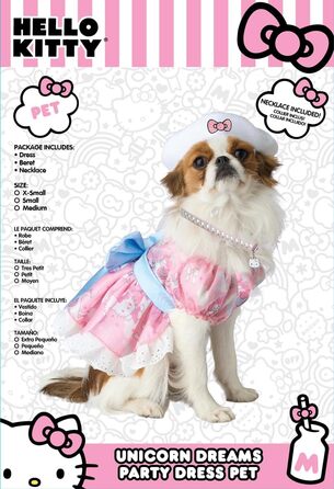 Костюм для собаки Hello Kitty Unicorn Dreams, рожевий, розмір S