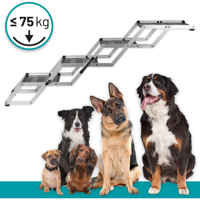 Сходинка для собак VOSS.PET, 4 сходинки, з алюмінію, з килимком, для автомобіля