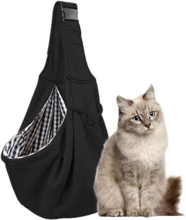Сумка-переноска для собак та котів | Зручна переноска для тварин з регульованим ременем, чорна