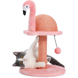 Креативний когтеточка PAWZ Road Flamingo, стильний котячий комплекс, висота 48 см, рожевий