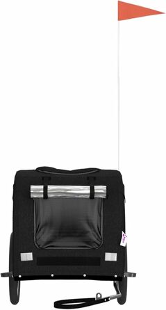 Причіп для велосипеда, переноска для собак, чорний, Oxford-тканина та метал