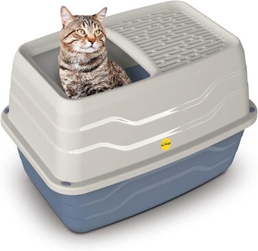 Лоток для котів Cat Centre Katzenklo XL з кришкою, Hop-In, Top Entry, сірий, 56 x 40 x 38 см