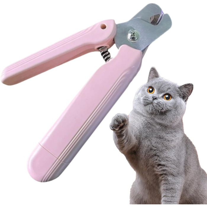 Електричний триммер для обрізки кігтів домашніх тварин 2-в-1 з LED-підсвічуванням, захисним насадком та ергономічним дизайном для собак та котів (рожевий)