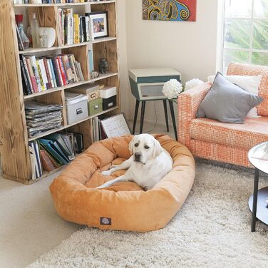 Ліжко для собак Majestic Pet Villa Collection, 132,1 см, баклажан, мікрофібра, кругле, преміум-якість