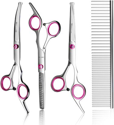 Професійна собача шаричка з цільного шматка, 4CR нержавіюча сталь з круглою безпечною насадкою, міцна, титанова шаричка для собак, котів та інших тварин, Рожева [5-в-1]