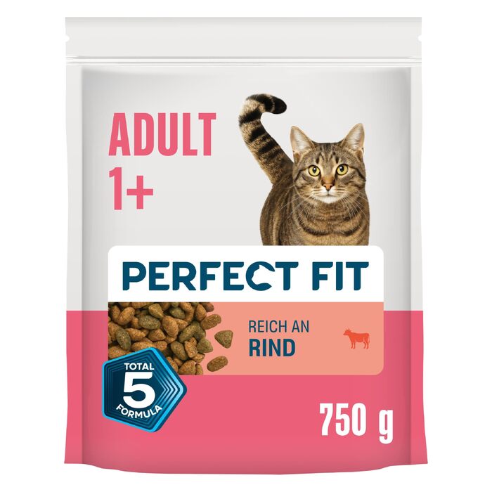 Сухий корм для дорослих активних котів PERFECT FIT Adult з яловичиною, 750 г