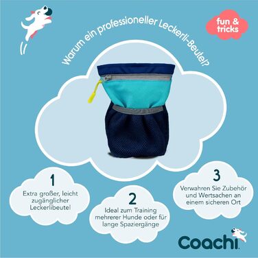 Сумка для дресирування собак Coachi Pro Train & Treat, Marineblau & Hellblau