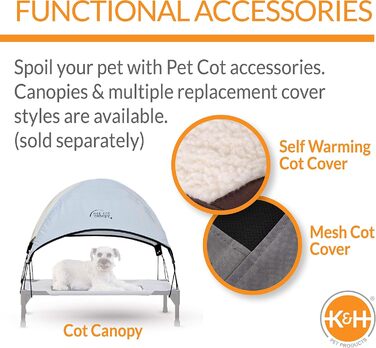 Кiмнатне охолоджувальне ліжко для собак K&H Pet Products Coolin' - середній розмір, 81x64x18 см