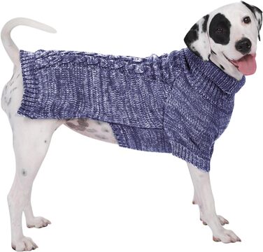 Теплий в'язаний пуловер для собак та котів (S, блакитний)