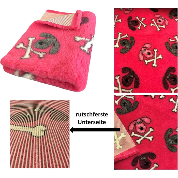 Лежанка для собак Elropet Premium 30mm: неслизька, для маленьких та великих собак, розміри S (80x50 см), колір рожевий (Vet Bed)