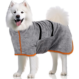 Рушник для собак великих порід, халат для собак, з липучкою, швидко поглинає воду, розмір M