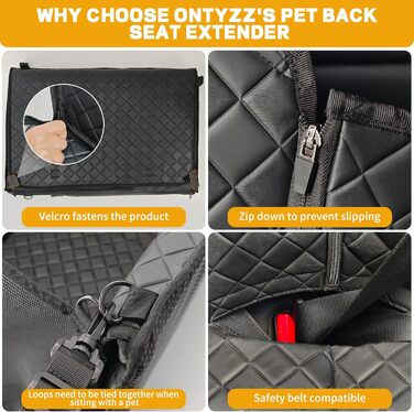Водонепроникний захист для заднього сидіння авто: килимок-розширювач для собак з жорсткою основою та антиковзаючою поверхнею