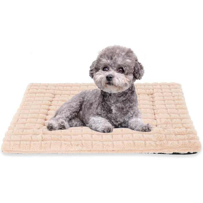 М'яке ортопедичне ліжко для собак BVAGSS, 90x60 см, кольору абрикос. Зручна лежанка для собак маленьких, середніх та великих порід. Легко миється, з антиковзким дном.
