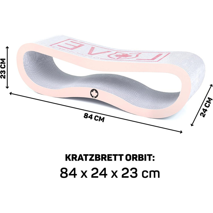 Кігтеточка для котів Orbit 2.0 рожева - Love Cat: картон, мотузка, шліфування кігтів