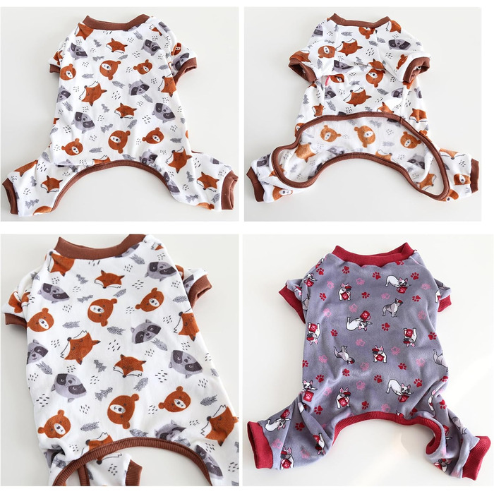 Теплий зимовий халат-піжама для собак, тепла піджама для мопсів, халат для котів та цуценят, XL (спинка 35-39 см), S (спинка 29-32 см)