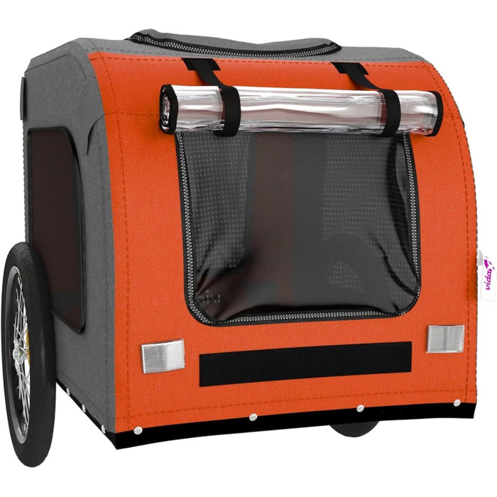Причіп для велосипеда ARKEM для собак Оранжевий та Сірий, Oxford-тканина та залізо. Велосипедна корзина для собак