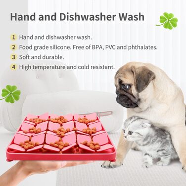 Килимок для повільного годування собак та котів Bowite Silikon з присосками (рожевий)