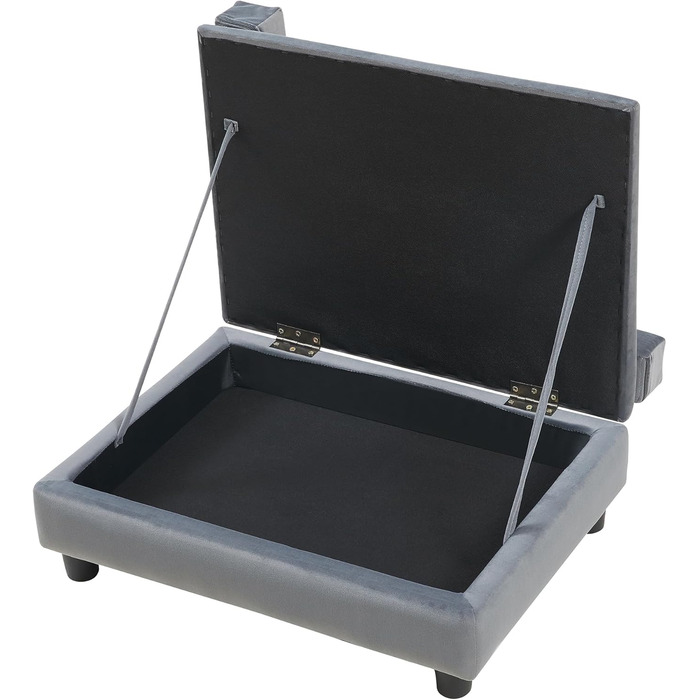 Ліжко для собак та котів en.casa Salkonssad з ящиком для зберігання, 60 x 45 x 24 см, сіре, для собак та котів середніх розмірів