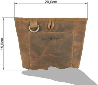 Сумка для ласощів Greenburry для собак та коней з натуральної шкіри, вінтажний колір антик-браун, з кільцем для кріплення до ременя та кліпсою