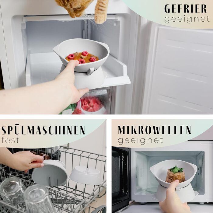 Підвищений годівниця для котів ne&no® Silikon з регульованим нахилом, сірий колір каменю | годівниця для котів | миска для котів