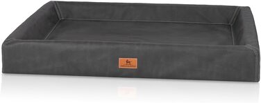 Ортопедичне ліжко для собак Knuffelwuff Austin з екошкіри, XXL, 120 x 100 см, чорне
