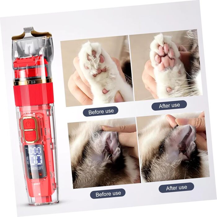 Триммер для собак та котів BESPORTBLE: бездротовий, тихий, з LED-дисплеєм та аксесуарами