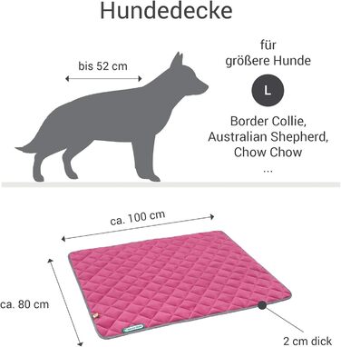 Підстилка для собак Doctor Bark - флісова двостороння, 100x80 см, рожевий/світло-сірий, для великих собак, миється до 95°C