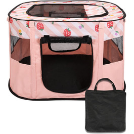 Зручний вольєр для тварин Belle Vous Pinker: для собак та котів, розкладний, дихаючий, знімний верх, для дому та вулиці