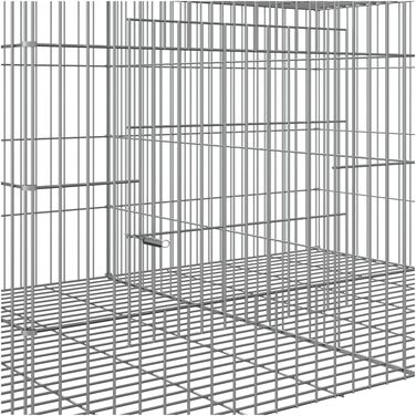 Клітка для кролів vidaXL, 3 секції, 163x79x54 см, оцинкована сталь, вольєр для домашніх тварин