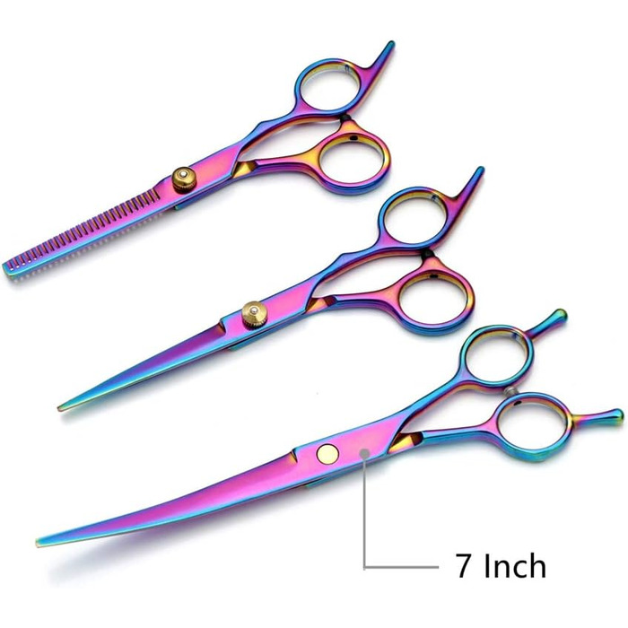 Набір професійних ножиць для грумінгу собак та котів: ножиці для вирівнювання, ножиці з прямим лезом, гребінець для догляду за шерстю