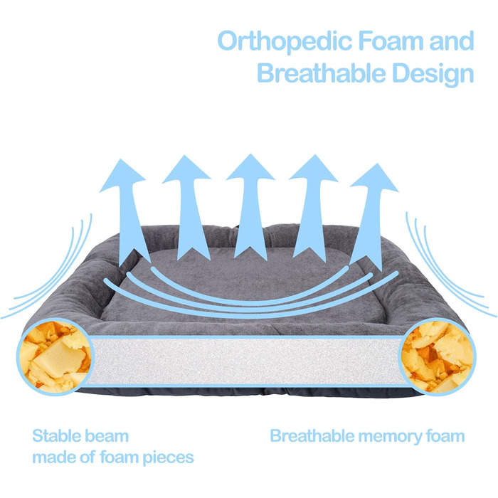 Водонепроникне лежанка для собак, лежанка-матрац з Codura | Для маленьких собак | Сірий колір, розмір L (95 x 75 см)