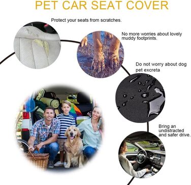 Захисний килимок на сидіння автомобіля для собак - водовідштовхувальний, універсальний, для заднього сидіння, міцний матеріал, 02
