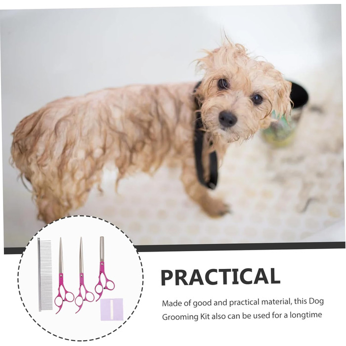 Набір професійних ножиць для грумінгу собак BESPORTBLE з гребінцем: міцні, нержавіючі, для стрижки шерсті