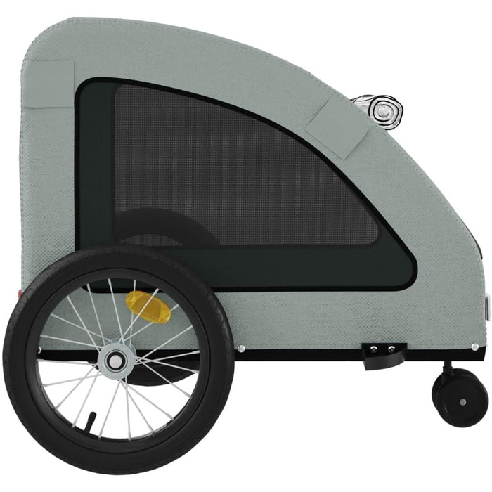 Причіп для собак Fasba: надійний та безпечний причіп для велосипеда, сірий, з прапором та відбивачами, для собак та котів, 63.5 x 124.5 x 66 см