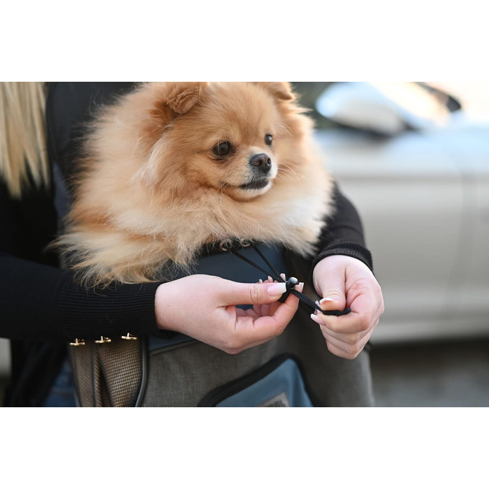 Переноска для тварин Kerbl Vacation Fronttasche, сіра/блакитна, 31x24x38 см