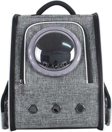 Рюкзак для тварин: переноска для кота/собаки до 10 кг, сірий, дихаючий, для подорожей, схвалений авіакомпаніями