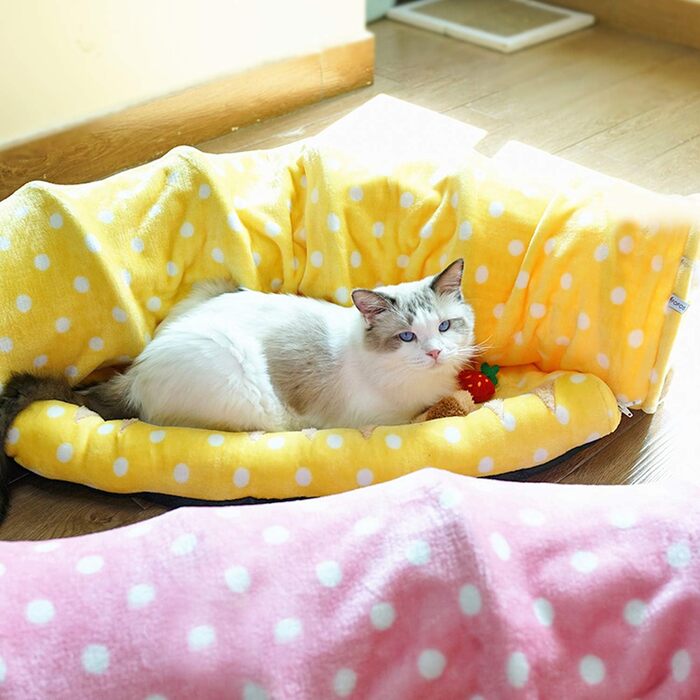Тунель для котів складаний, іграшка-лежак для великих котів, шумовий тунель для кішок