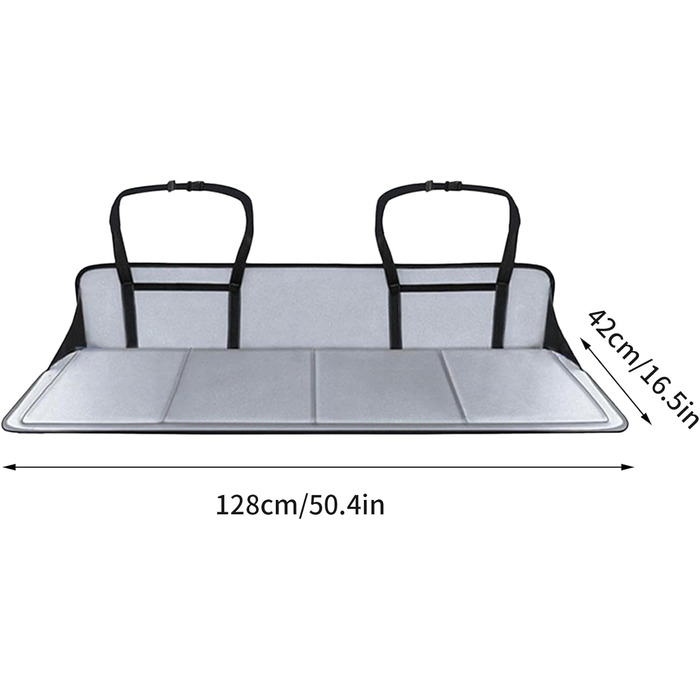 Розширювач для заднього сидіння автомобіля, 42 x 128 см, не надувний, розкладний, для багажника (сірий)