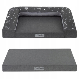 Ліжко для собак 2в1 (диван та матрац) Welsti, 70x50 см, м'яка підстилка-подушка