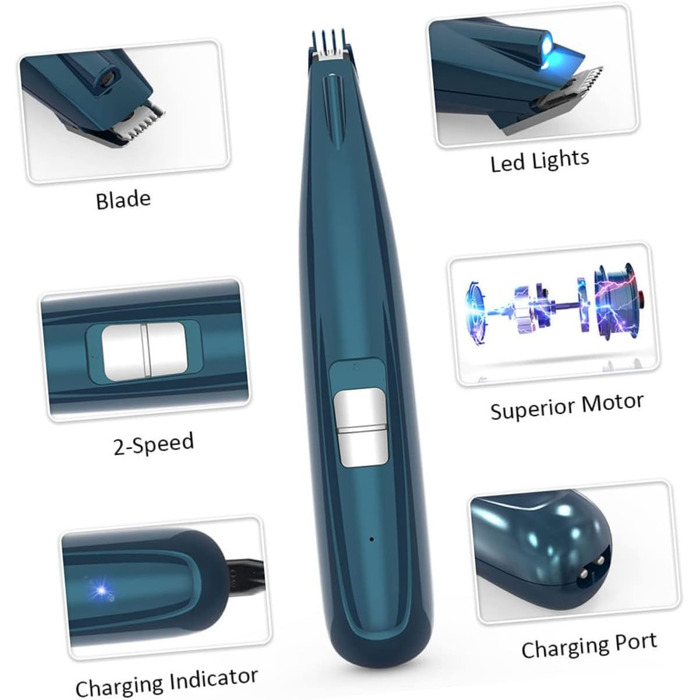 Електричний триммер для кігтів котів та собак, акумуляторний, безпечний для тварин, для професійного та домашнього використання