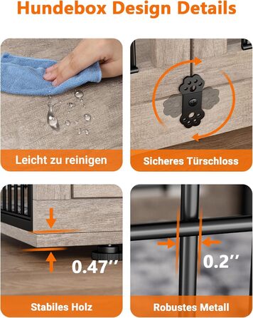 Кіяпка: Будка для собак у дім з подушкою, 98x64x68 см (Сірий, M)