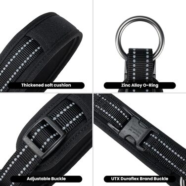 Нашийник для собак Exceent Eite Spanker з PU матеріалу, чорний, розмір L, регульований, для дресирування великих собак