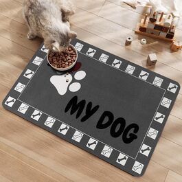 Підкладка під годівницю для собак та котів, 30 x 50 см, сіра, нековзна