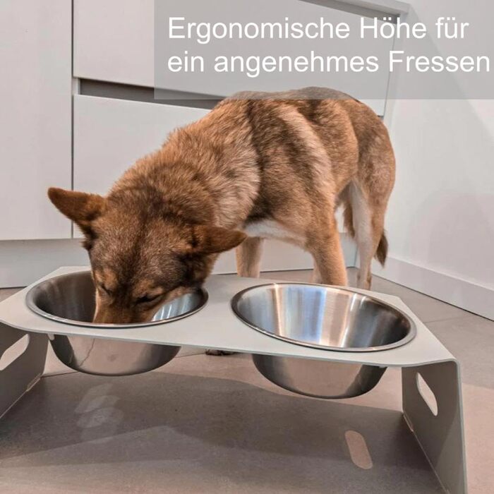 Підставка для корму Fine Paws® для собак і котів, підвищена, з неіржавної сталі, міцна та нековзка, у різних розмірах