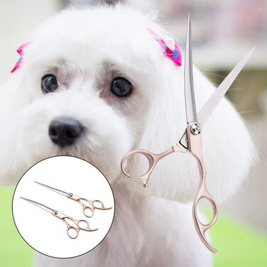 Набір професійних ножиць для грумінгу тварин 4шт, 7 дюймів, з нержавіючої сталі, для собак та котів (золотий)