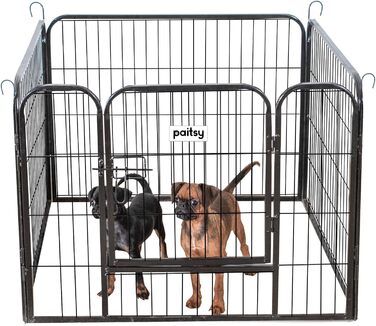 Клітка-вольєр для собак, цуценят та кроликів Paitsy, 80x60 см, 0.64 м², модульна, для внутрішнього та зовнішнього використання, складана, 5 років гарантії