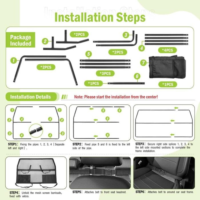 Бар'єр для собак у машину, 142 см, для позашляховиків, SUV, легкових авто, захист заднього сидіння, перегородка, подорожі